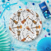 Gitarre Musiknoten Muster Pappteller (Party)