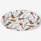 Gitarre Musiknoten Muster Pappteller (Schrägansicht)