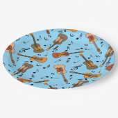 Gitarre Musiknoten Muster Pappteller (Schrägansicht)