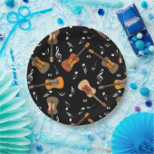 Gitarre Musiknoten Muster Pappteller (Party)
