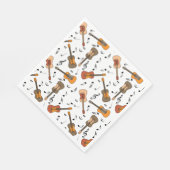 Gitarre Musiknoten Muster Serviette (Ecke)