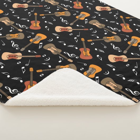 Gitarre Musiknoten Muster Sherpadecke (3/4)