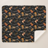 Gitarre Musiknoten Muster Sherpadecke (Vorderseite (Horizontal))