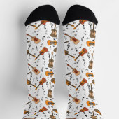Gitarre Musiknoten Muster Socken (Oben)