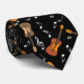 Gitarre Musiknoten Pattern Neck Tie Krawatte (Gerollt)