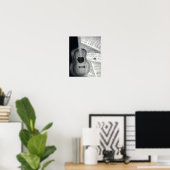 Gitarre & Notenposter Art Poster (Heimbüro)