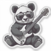 Gitarre Panda Wasserdicht Aufkleber (Vorderseite)