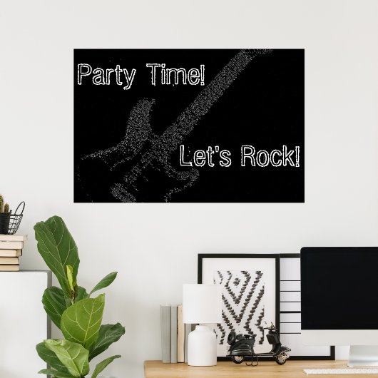Gitarre Party Time Birthday Poster (Heimbüro)