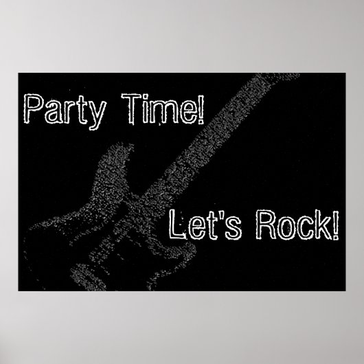 Gitarre Party Time Birthday Poster (Vorne)
