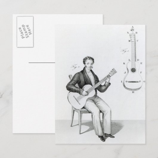 Gitarre Postkarte (Vorne/Hinten)