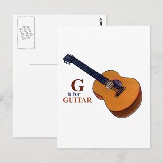 Gitarre Postkarte (Vorne/Hinten)