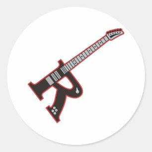 Gitarre R Runder Aufkleber
