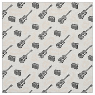 Gitarre Radio Muster Custom Linen Fabric Stoff