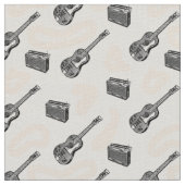 Gitarre Radio Muster Custom Linen Fabric Stoff (Nahaufnahme)