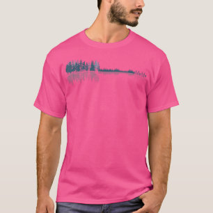 Gitarre Reflection Retro Naturewald Gitarrensee T-Shirt
