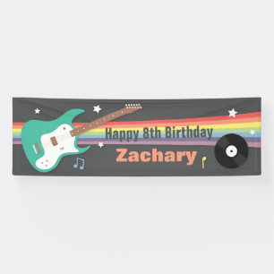 Gitarre Regenbogen Rockstar Geburtstagsfeier Banne Banner