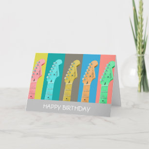 Gitarre Retro Pastel Moderne Musik Geburtstag Karte