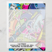 Gitarre Rock Music Star Grung Letterhead Stationie Briefkopf (Vorne/Hinten)