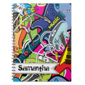 Gitarre Rock Music Star Grunge Spiral Notebook Notizblock (Vorderseite)