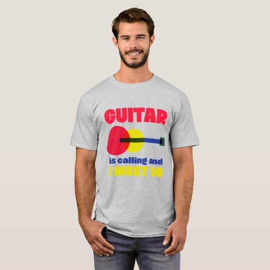 Gitarre ruft das Funny Guitar Shirt für Männer an (Vorne ganz)