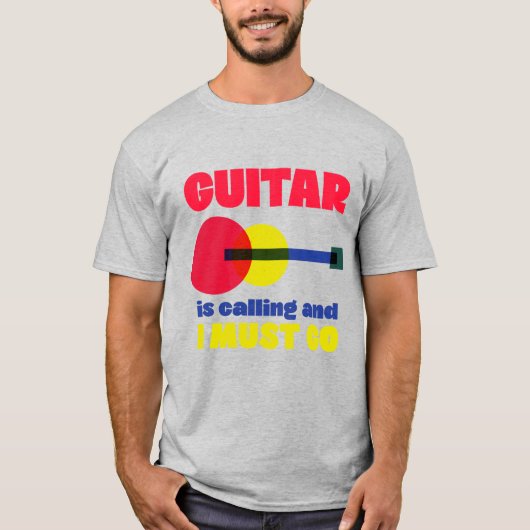 Gitarre ruft das Funny Guitar Shirt für Männer an (Vorderseite)