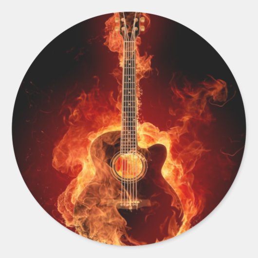 Gitarre Runder Aufkleber (Vorderseite)