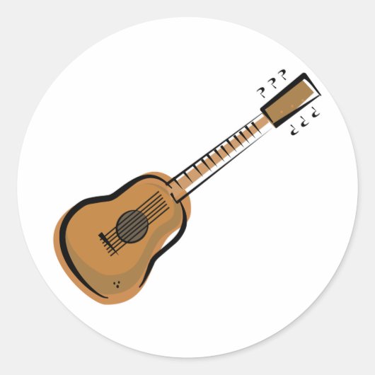 Gitarre Runder Aufkleber (Vorderseite)