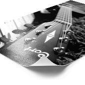 Gitarre schwarz und weiß fotodruck (Ecke)