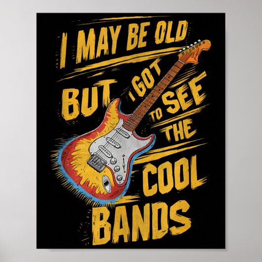 Gitarre Shirt für Großvater Funny Vater Gitarre Ge Poster (Vorne)