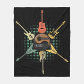 Gitarre Shirt. Retro-Stil, Geschenk für Gitarrist Fleecedecke (Vorderseite)