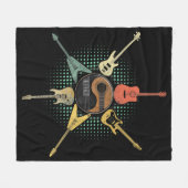 Gitarre Shirt. Retro-Stil, Geschenk für Gitarrist Fleecedecke (Vorderseite (Horizontal))