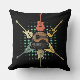 Gitarre Shirt. Retro-Stil, Geschenk für Gitarrist Kissen
