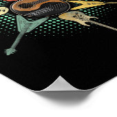 Gitarre Shirt. Retro-Stil, Geschenk für Gitarrist Poster (Ecke)