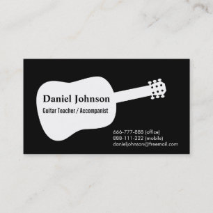 Gitarre Silhouette Musician Business Cards Visitenkarte