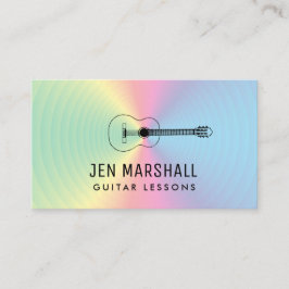 Gitarre-Silhouette über Prismenfarben Visitenkarte