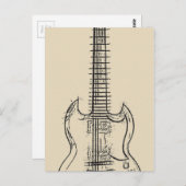 Gitarre Sketch Postkarte (Vorne/Hinten)