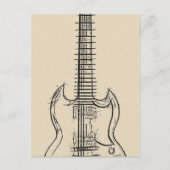 Gitarre Sketch Postkarte (Vorderseite)