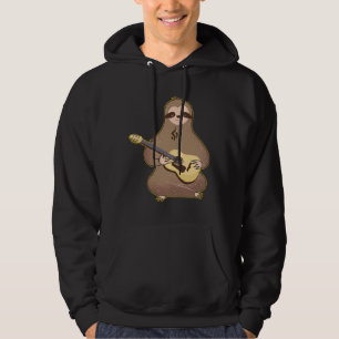 Gitarre Sloth Playing Gitarre Niedlich Kawai Sloth Hoodie