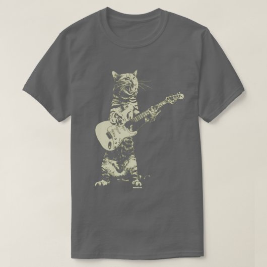 Gitarre spielen bei Katze 4 T-Shirt (Design vorne)