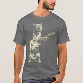 Gitarre spielen bei Katze 4 T-Shirt