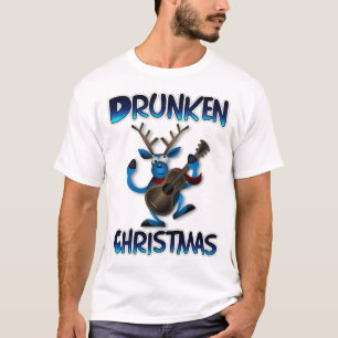 Gitarre spielen betunken Reindeer Ugly Christmas T-Shirt