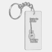 Gitarre spielen ist immer eine gute Idee. B & W Schlüsselanhänger (Vorderseite links)