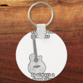 Gitarre spielen ist immer eine gute Idee. B & W Schlüsselanhänger (Vorderseite)