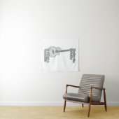 Gitarre spielen ist immer eine gute Idee. B & W Wandteppich (Beispiel (Horizontal))