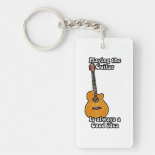 Gitarre spielen ist immer eine gute Idee. Retro Schlüsselanhänger