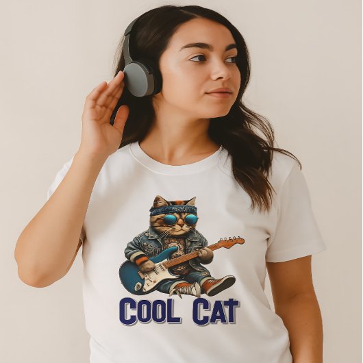 Gitarre spielen Katze - Coole Kitty Vibes T-Shirt