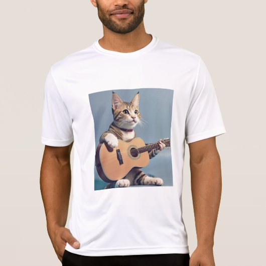 Gitarre spielen, Katzenliebhaber T - Shirt (Vorderseite)