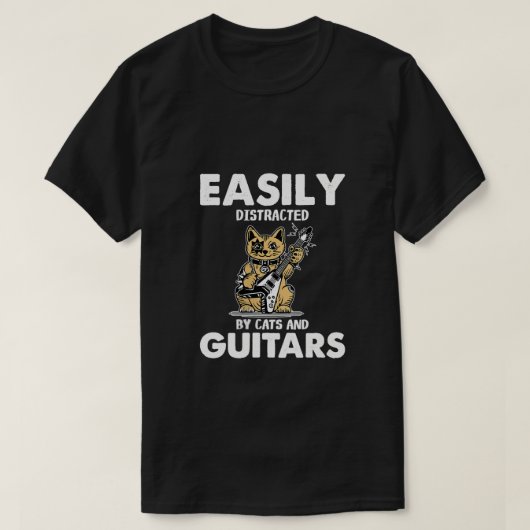 Gitarre spielen | leicht ablenkbar durch C T-Shirt (Design vorne)