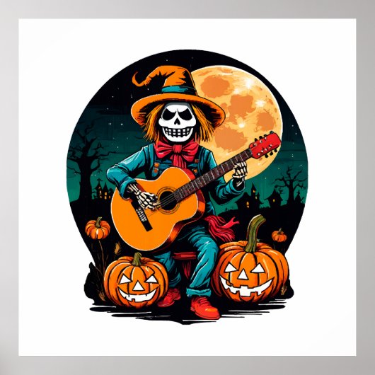 Gitarre spielen und feiern halloween poster (Vorne)