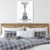 Gitarre spielen, weil Ehebruch schwer ist. B & W Leinwanddruck (Insitu (Schlafzimmer))